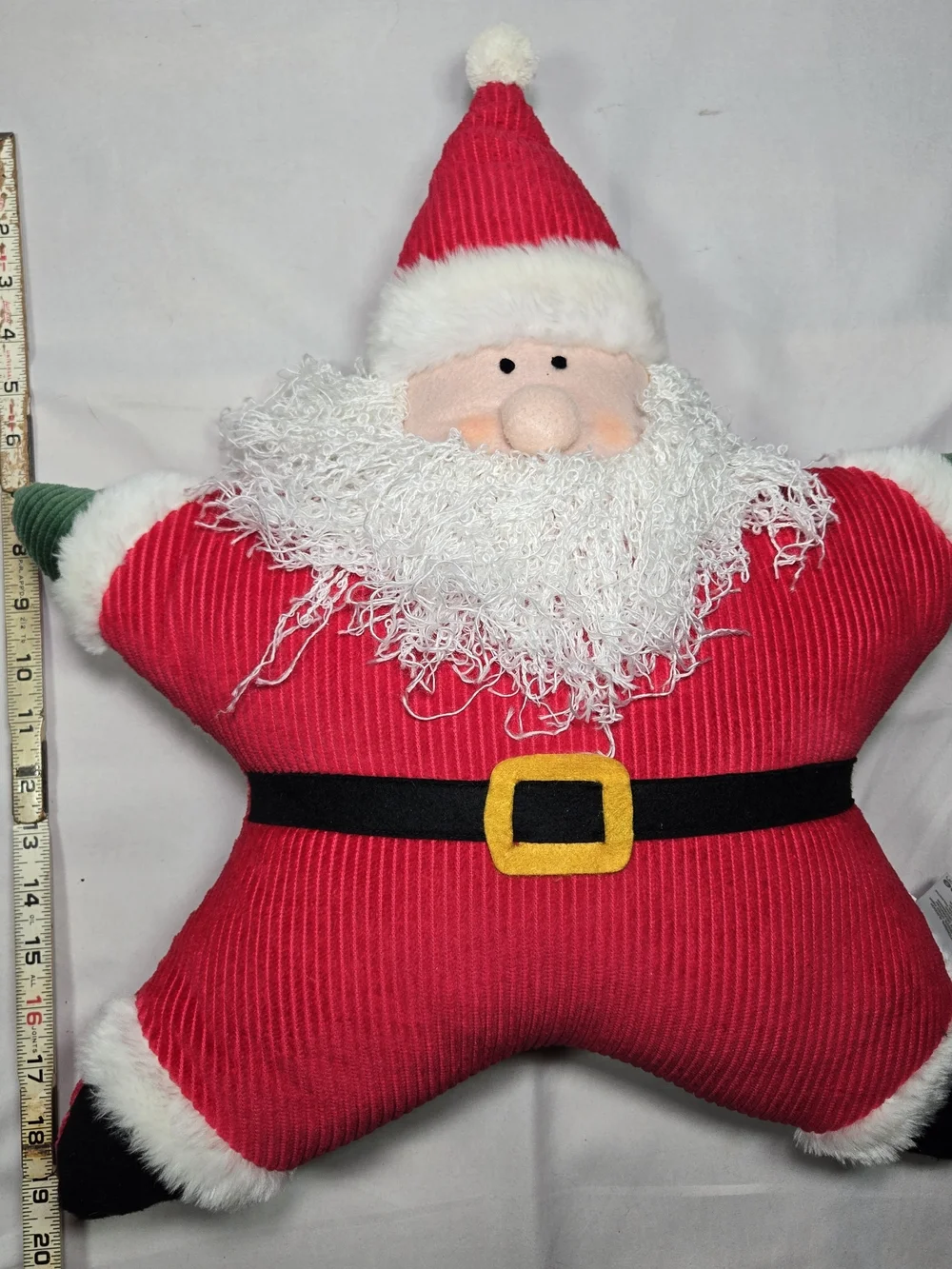 Christmas Pillow Set (2) Santa Snowman Whimsical Decor Holiday Corduroy  19